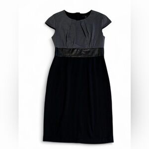 Tiana B. Charcoal and Black Midi Dress